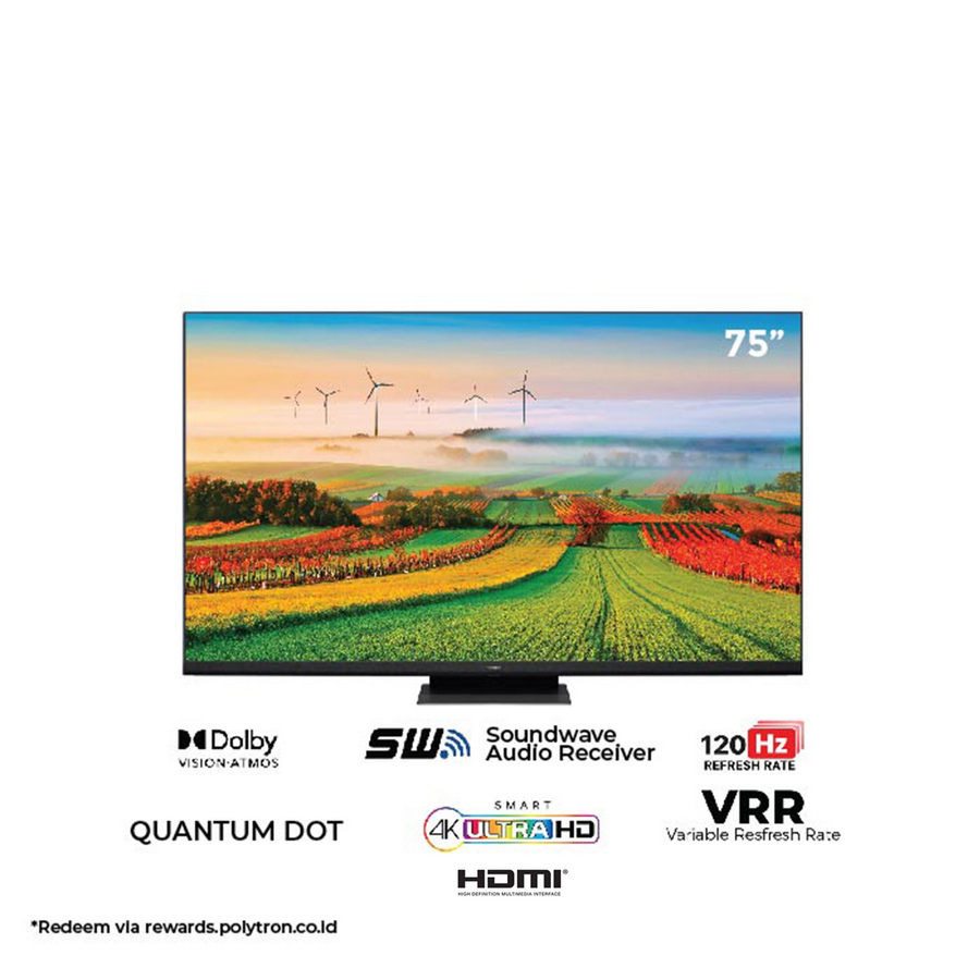 LED TV POLYTRON Mini LED Quantum PLD 75UV5903 - depan